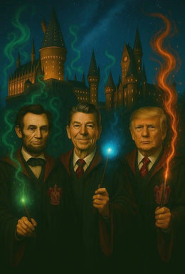 Presidents Trump Lincoln Reagan Parody Wizards Art Poster PosterGoat