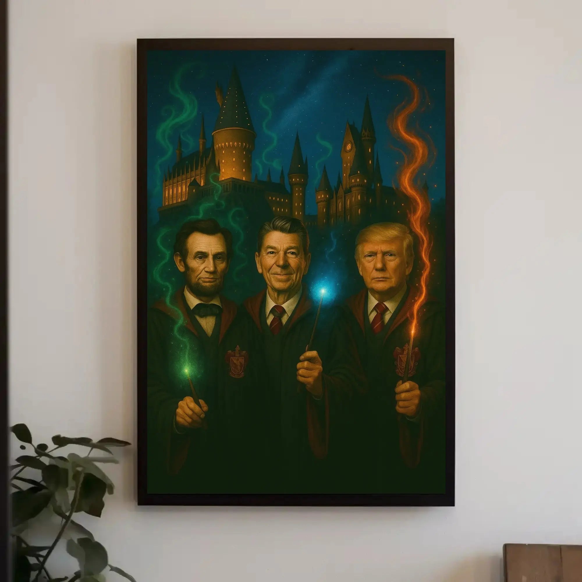 Presidents Trump Lincoln Reagan Parody Wizards Art Poster PosterGoat