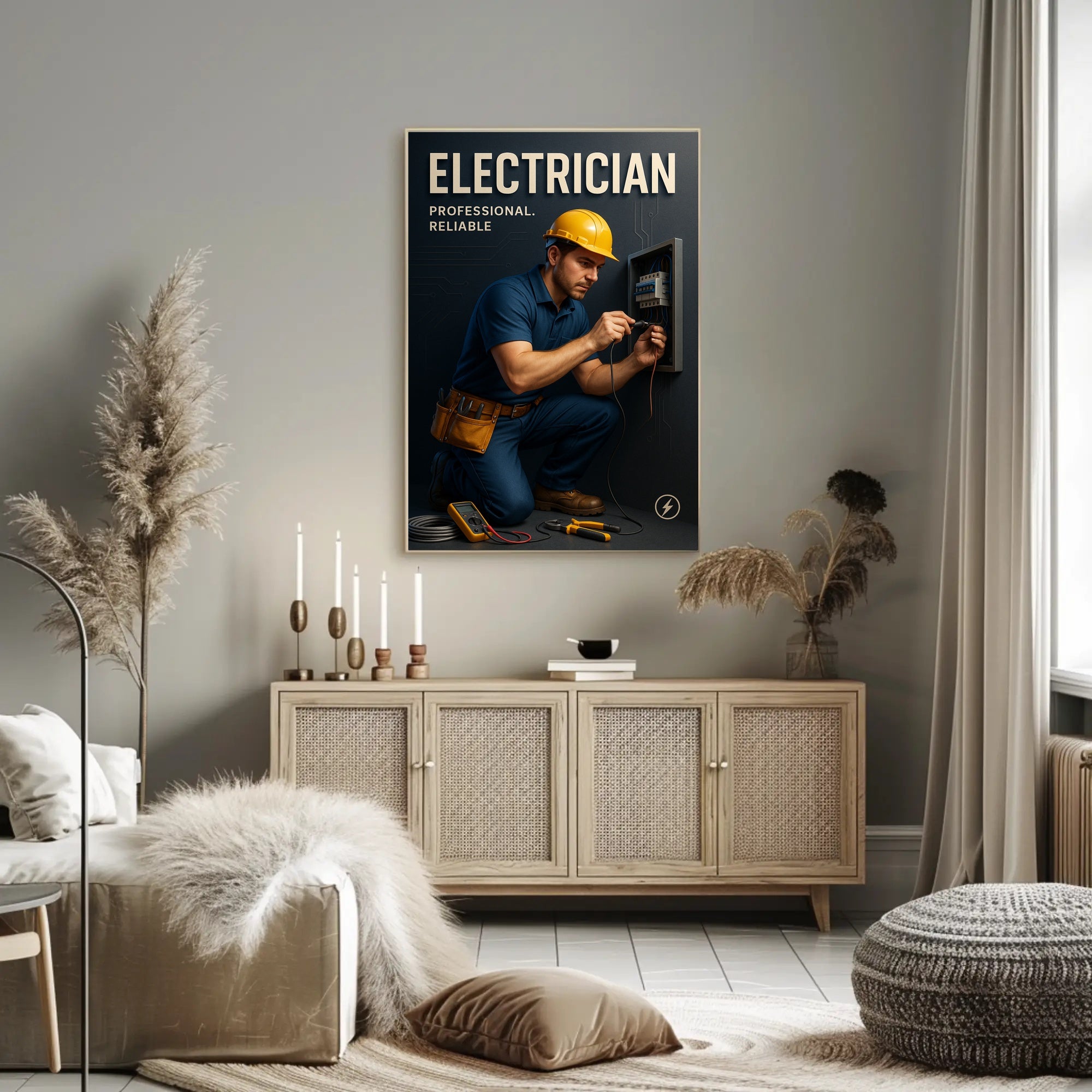 Professional Electrician Wall Art Print PosterGoat