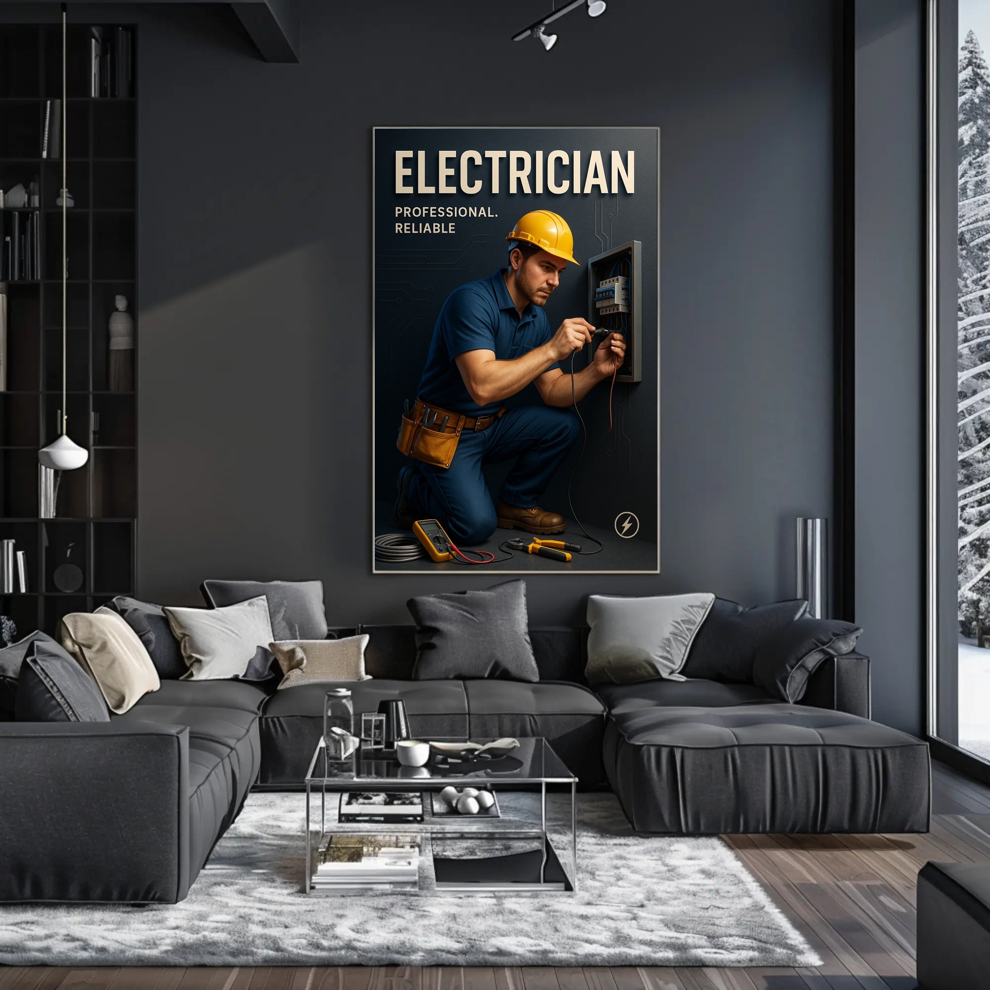Professional Electrician Wall Art Print PosterGoat