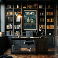Providence Skyline Vintage Art Deco Travel Poster PosterGoat