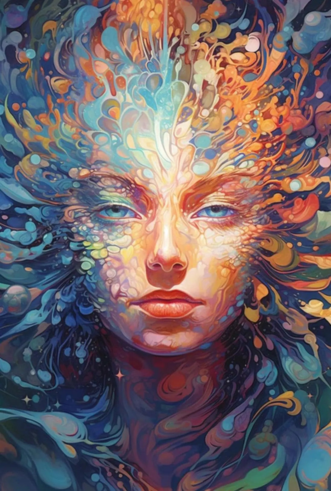 Psychedelic Abstract Art Portrait for Artistic Poster PosterGoat