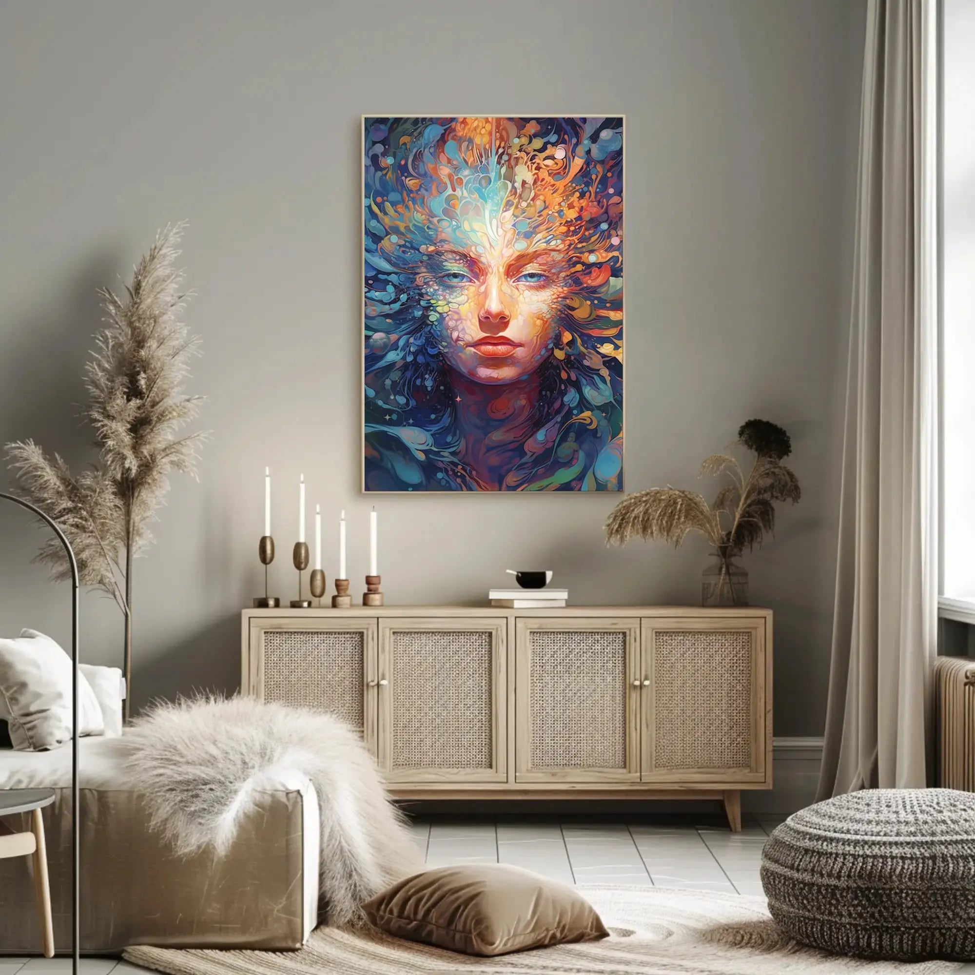 Psychedelic Abstract Art Portrait for Artistic Poster PosterGoat