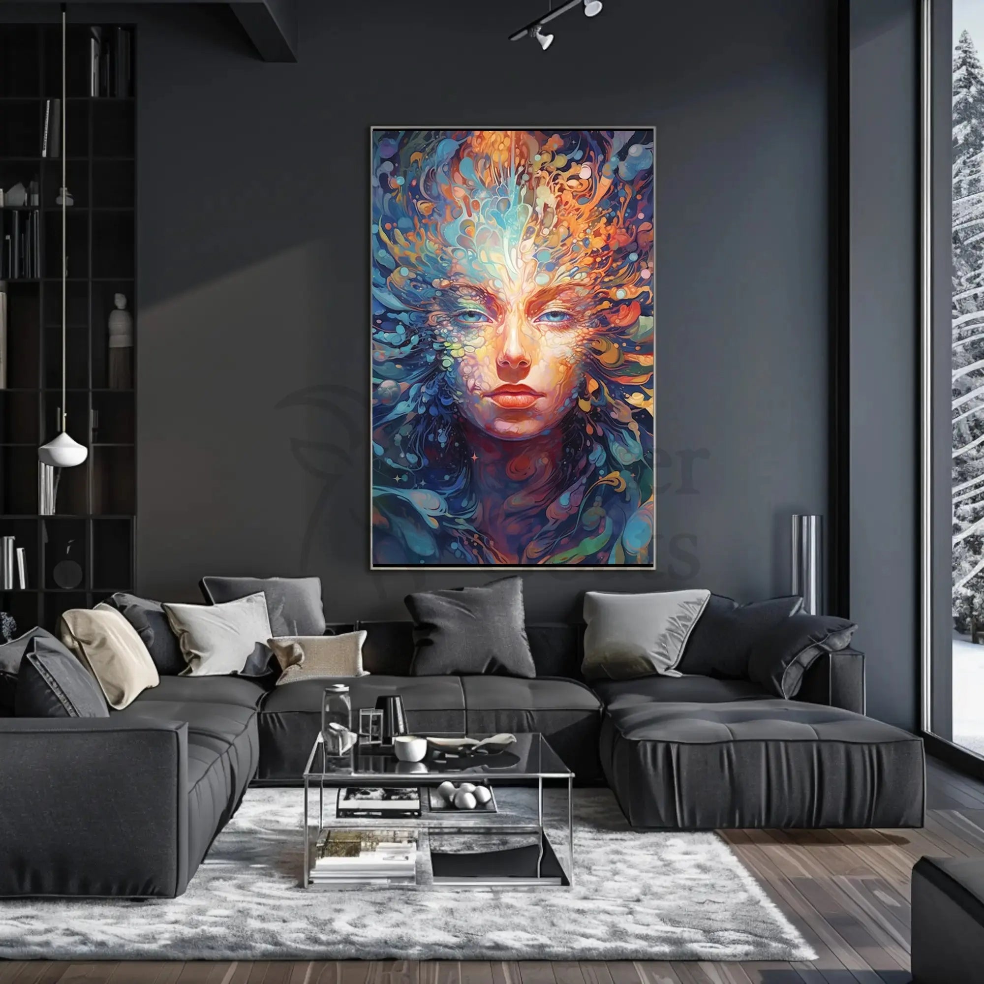 Psychedelic Abstract Art Portrait for Artistic Poster PosterGoat