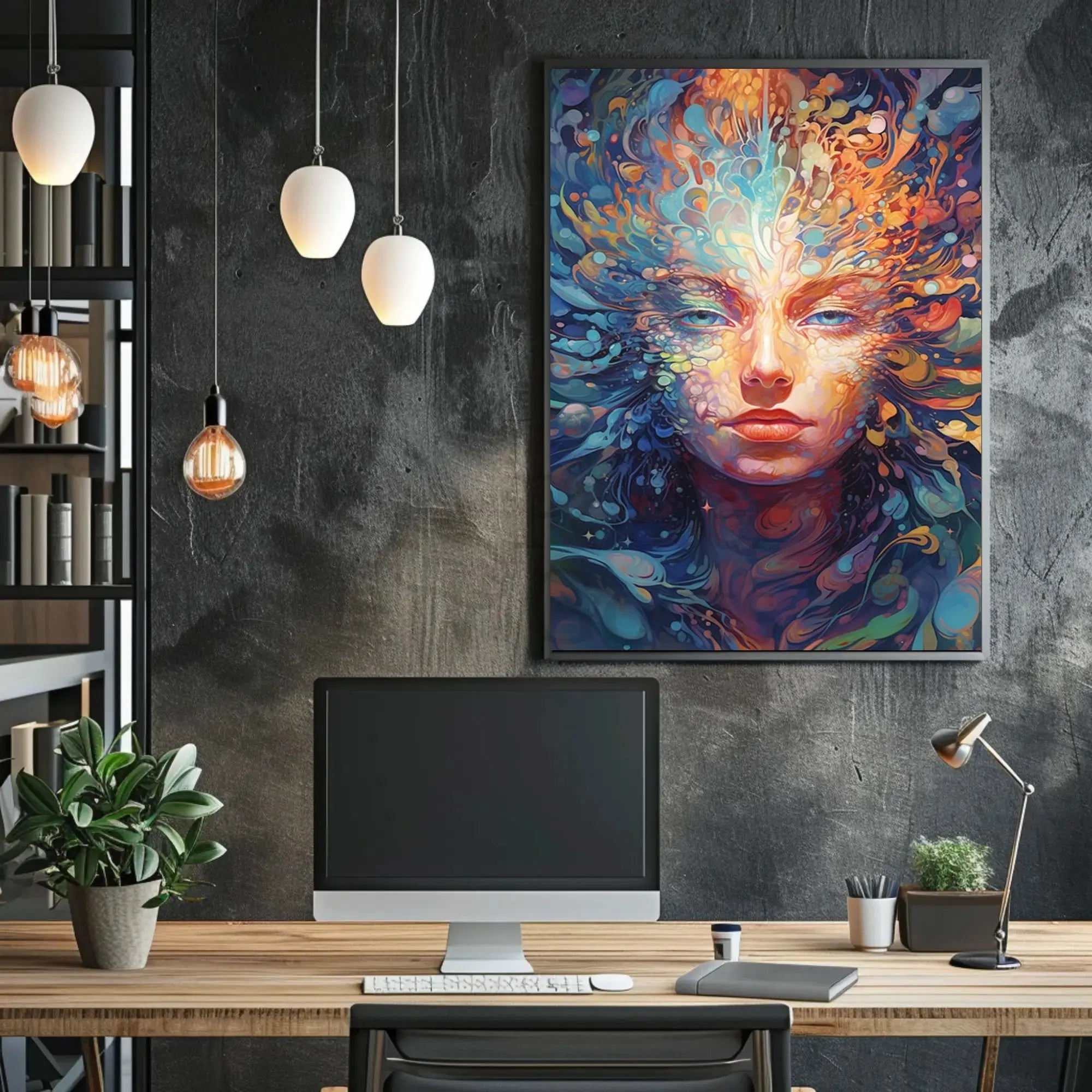 Psychedelic Abstract Art Portrait for Artistic Poster PosterGoat