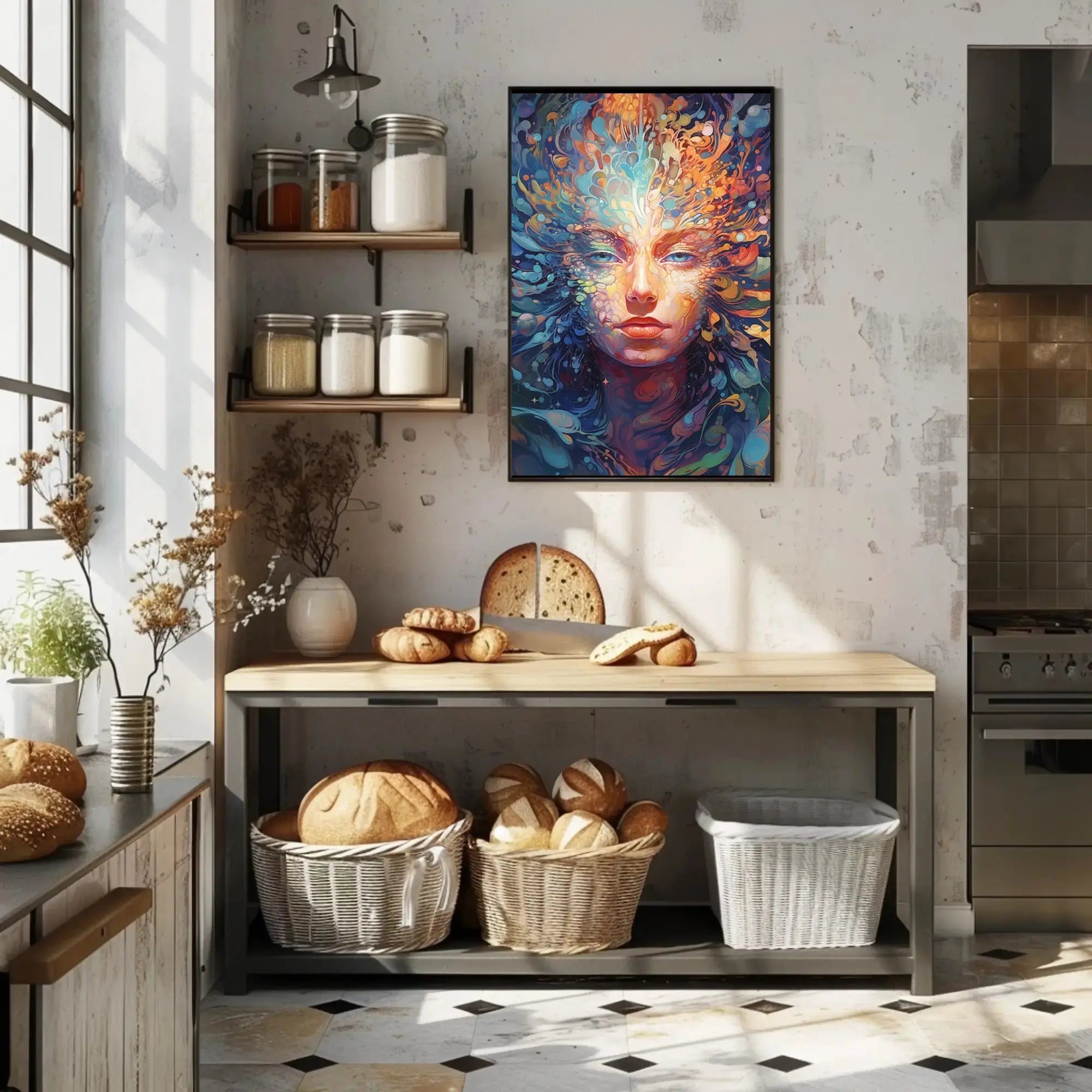 Psychedelic Abstract Art Portrait for Artistic Poster PosterGoat