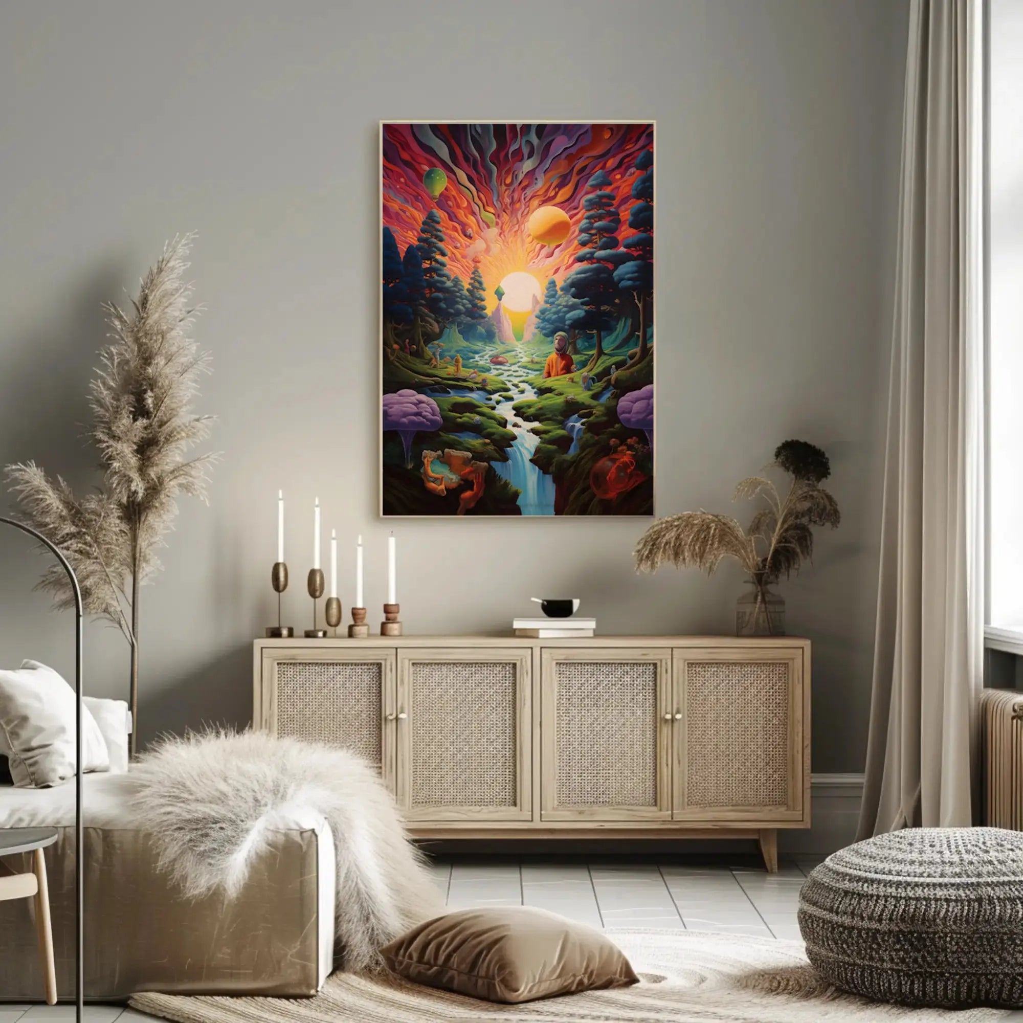 Psychedelic Dreamscape Art for Explorative Journey Poster PosterGoat