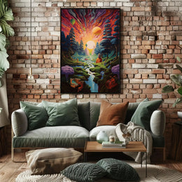 Psychedelic Dreamscape Art for Explorative Journey Poster PosterGoat