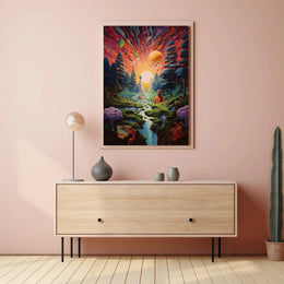 Psychedelic Dreamscape Art for Explorative Journey Poster PosterGoat