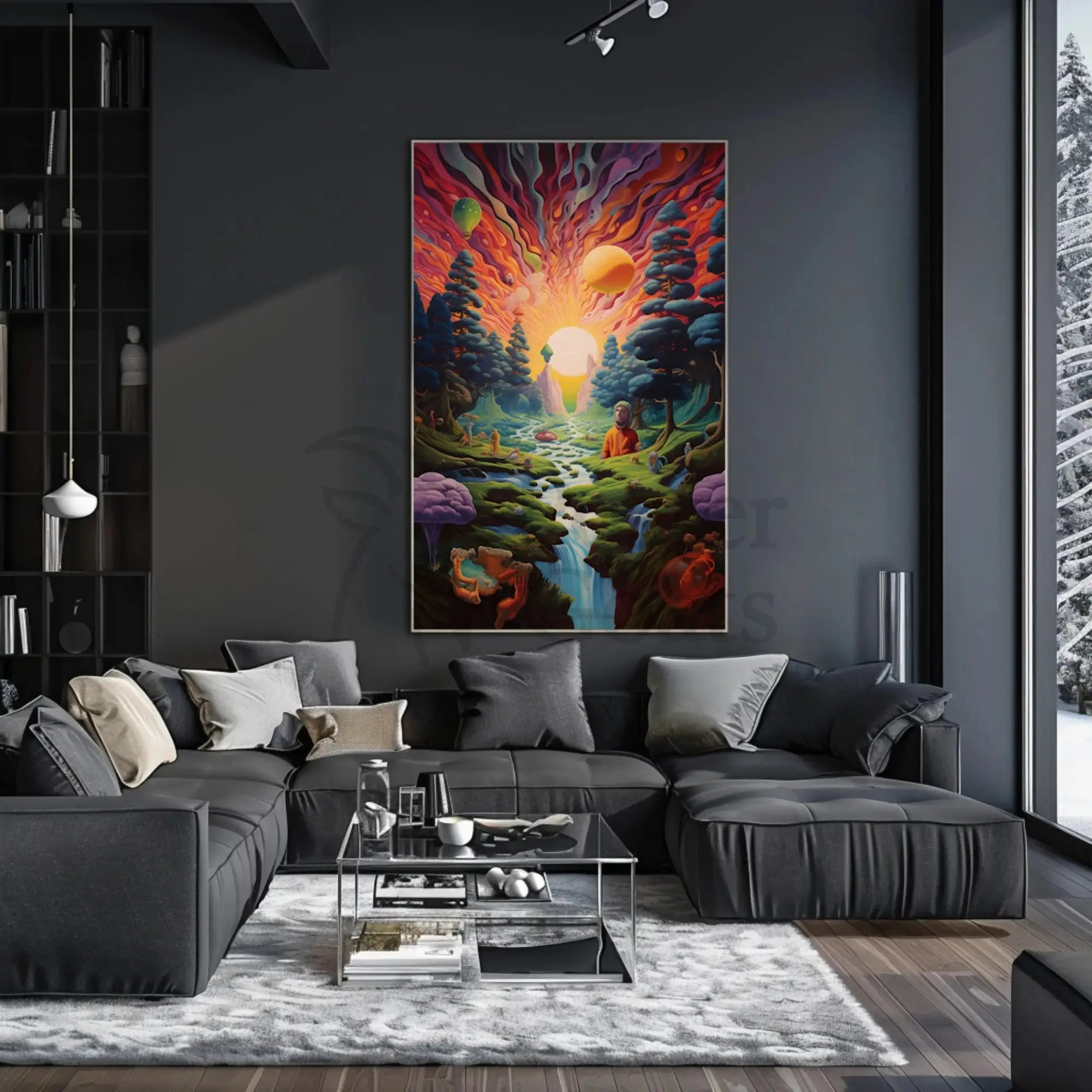 Psychedelic Dreamscape Art for Explorative Journey Poster PosterGoat