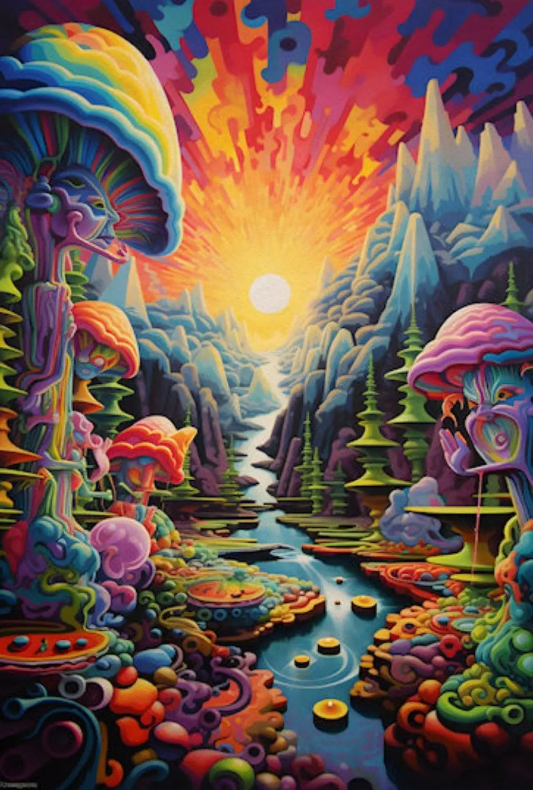 Psychedelic Dreamscape Fantasy Art Poster PosterGoat