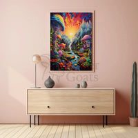 Psychedelic Dreamscape Fantasy Art Poster PosterGoat