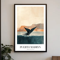 Puerto Madryn Whale Coastal Travel Poster PosterGoat