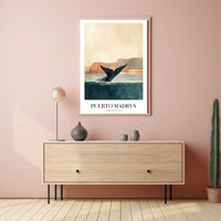 Puerto Madryn Whale Coastal Travel Poster PosterGoat
