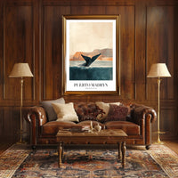 Puerto Madryn Whale Coastal Travel Poster PosterGoat