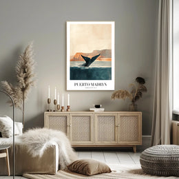 Puerto Madryn Whale Coastal Travel Poster PosterGoat