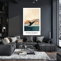 Puerto Madryn Whale Coastal Travel Poster PosterGoat