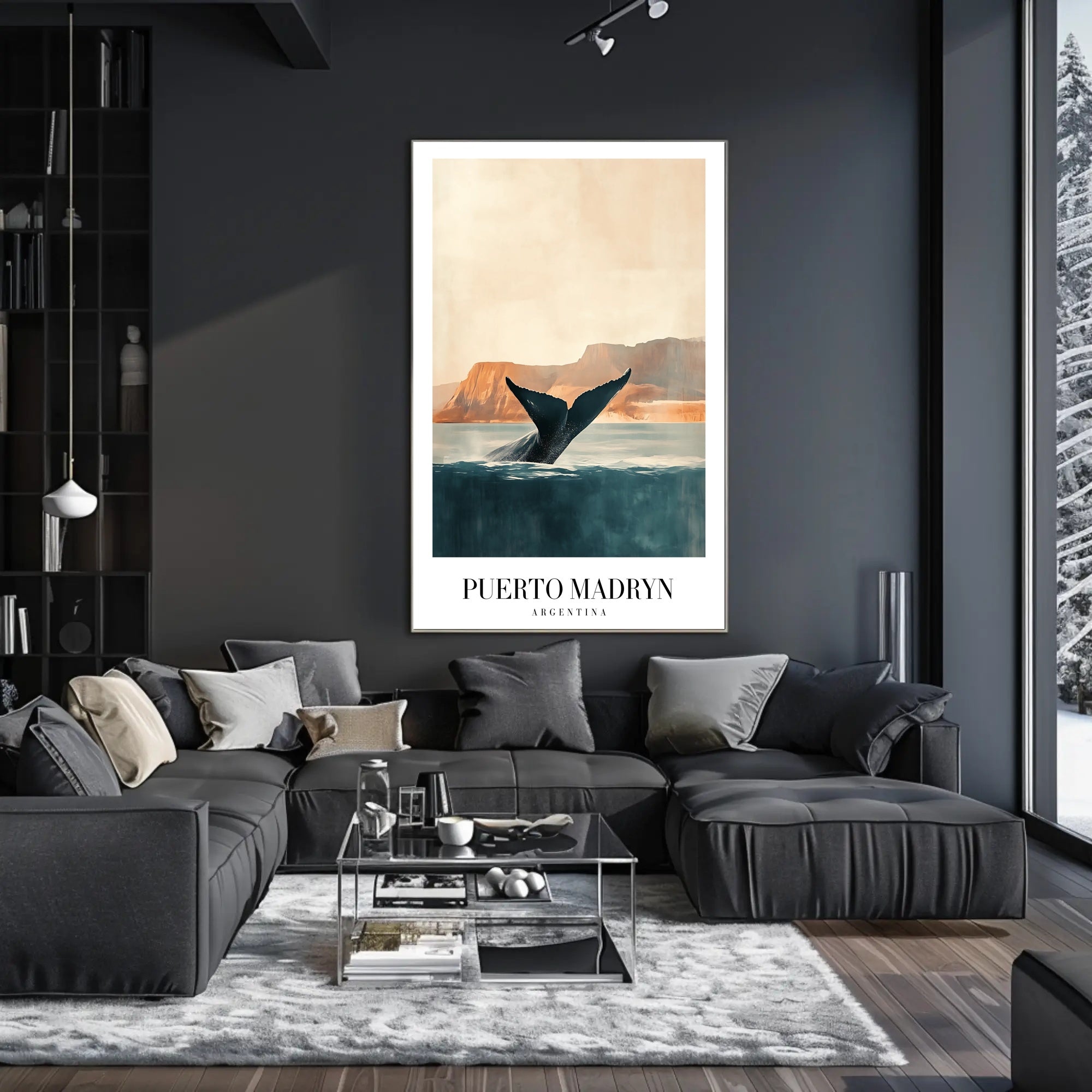 Puerto Madryn Whale Coastal Travel Poster PosterGoat