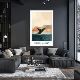 Puerto Madryn Whale Coastal Travel Poster PosterGoat