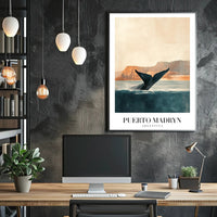 Puerto Madryn Whale Coastal Travel Poster PosterGoat