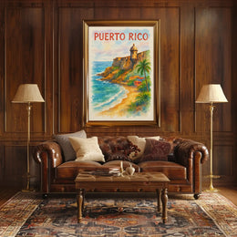 Puerto Rico Coastal Scene Travel Poster PosterGoat