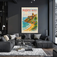 Puerto Rico Coastal Scene Travel Poster PosterGoat