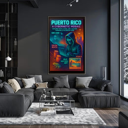 Puerto Rico Cybernetic Mosaic Poster Art Print PosterGoat
