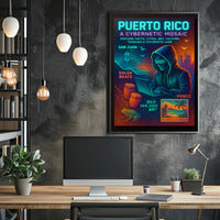 Puerto Rico Cybernetic Mosaic Poster Art Print PosterGoat