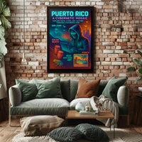 Puerto Rico Cybernetic Mosaic Poster Art Print PosterGoat