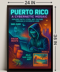 Puerto Rico Cybernetic Mosaic Poster Art Print PosterGoat