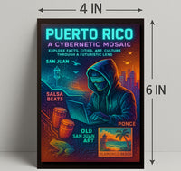 Puerto Rico Cybernetic Mosaic Poster Art Print PosterGoat
