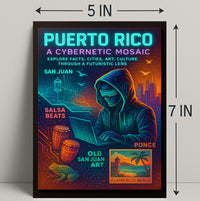 Puerto Rico Cybernetic Mosaic Poster Art Print PosterGoat