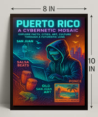 Puerto Rico Cybernetic Mosaic Poster Art Print PosterGoat