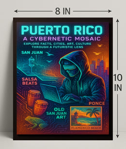 Puerto Rico Cybernetic Mosaic Poster Art Print PosterGoat