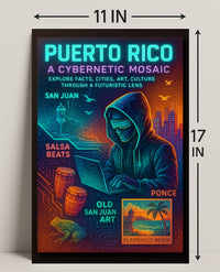 Puerto Rico Cybernetic Mosaic Poster Art Print PosterGoat
