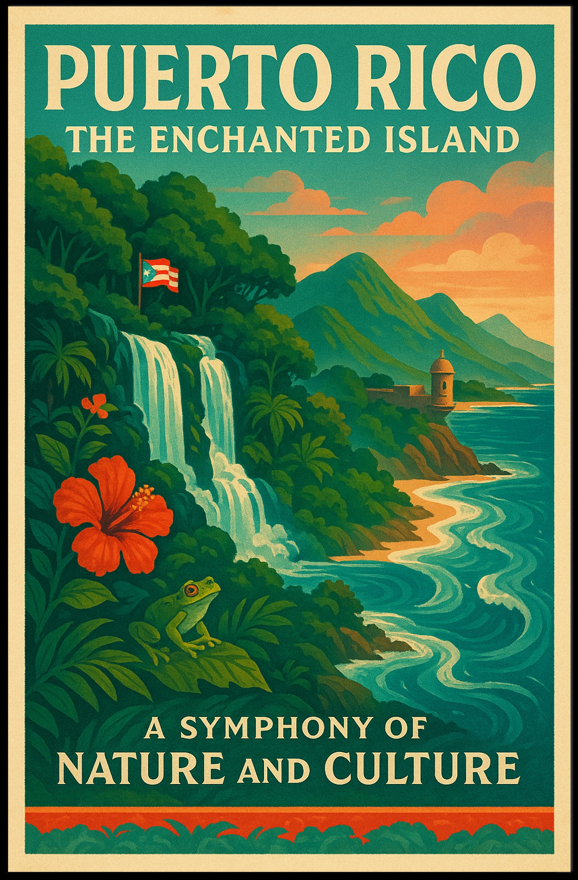 Puerto Rico Enchanted Island Print Wall Art PosterGoat