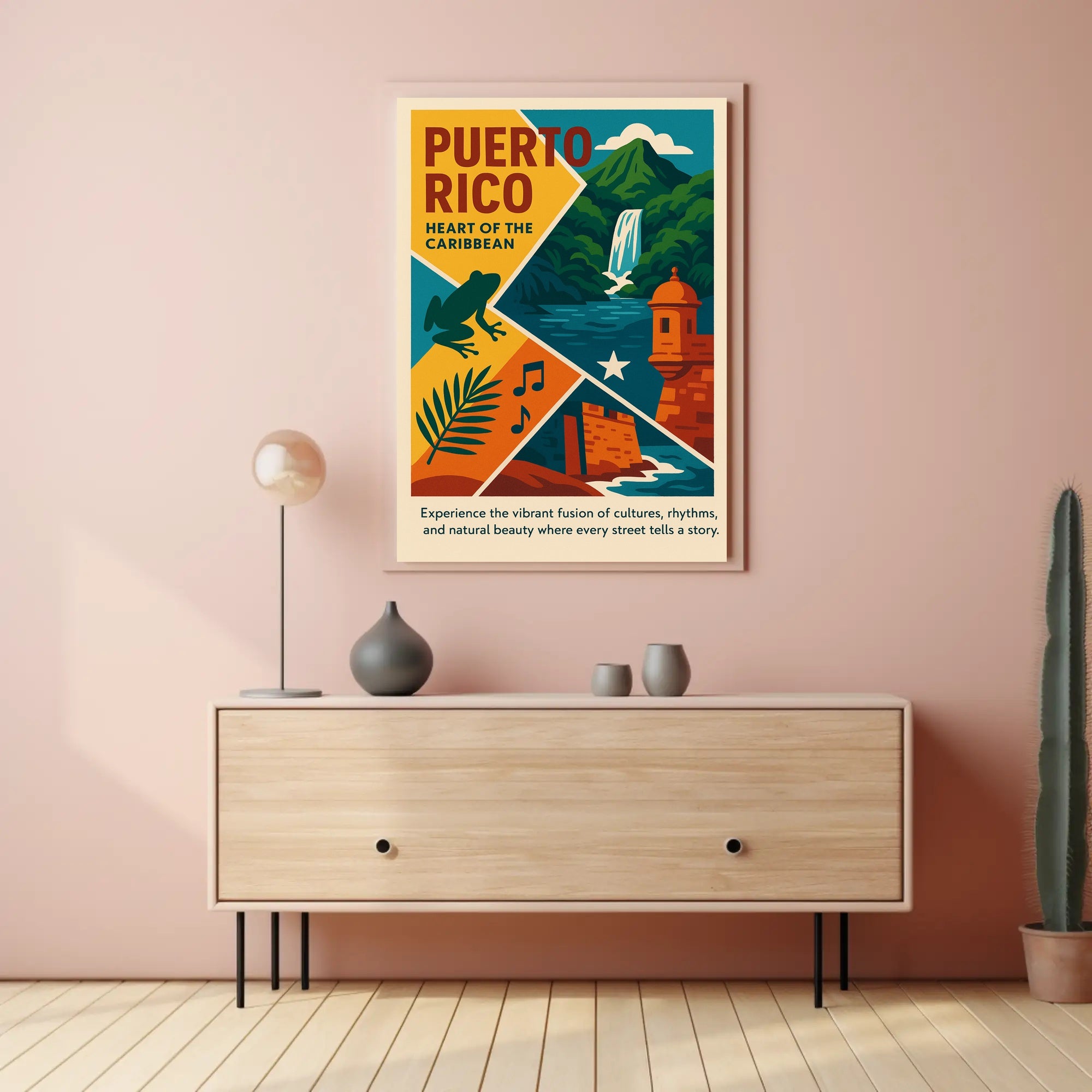 Puerto Rico Heart of the Caribbean Poster PosterGoat