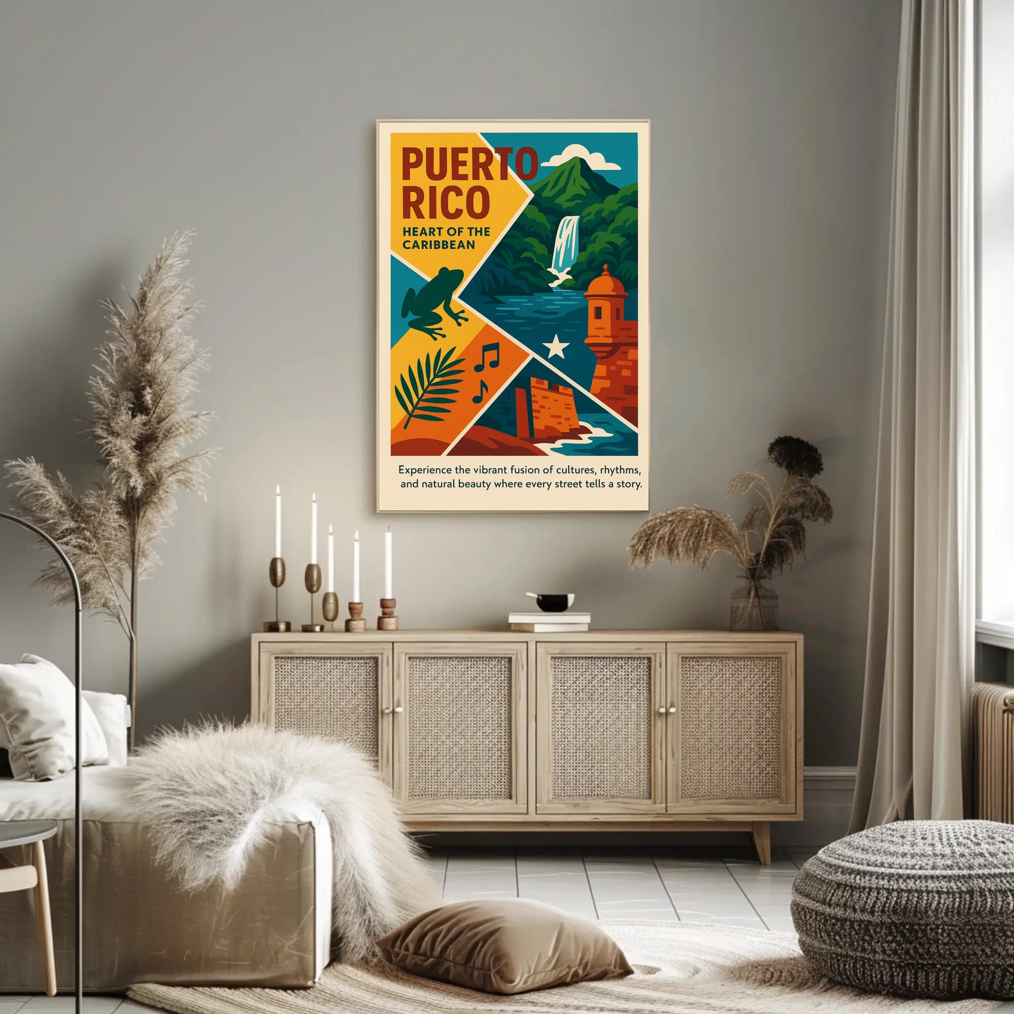 Puerto Rico Heart of the Caribbean Poster PosterGoat