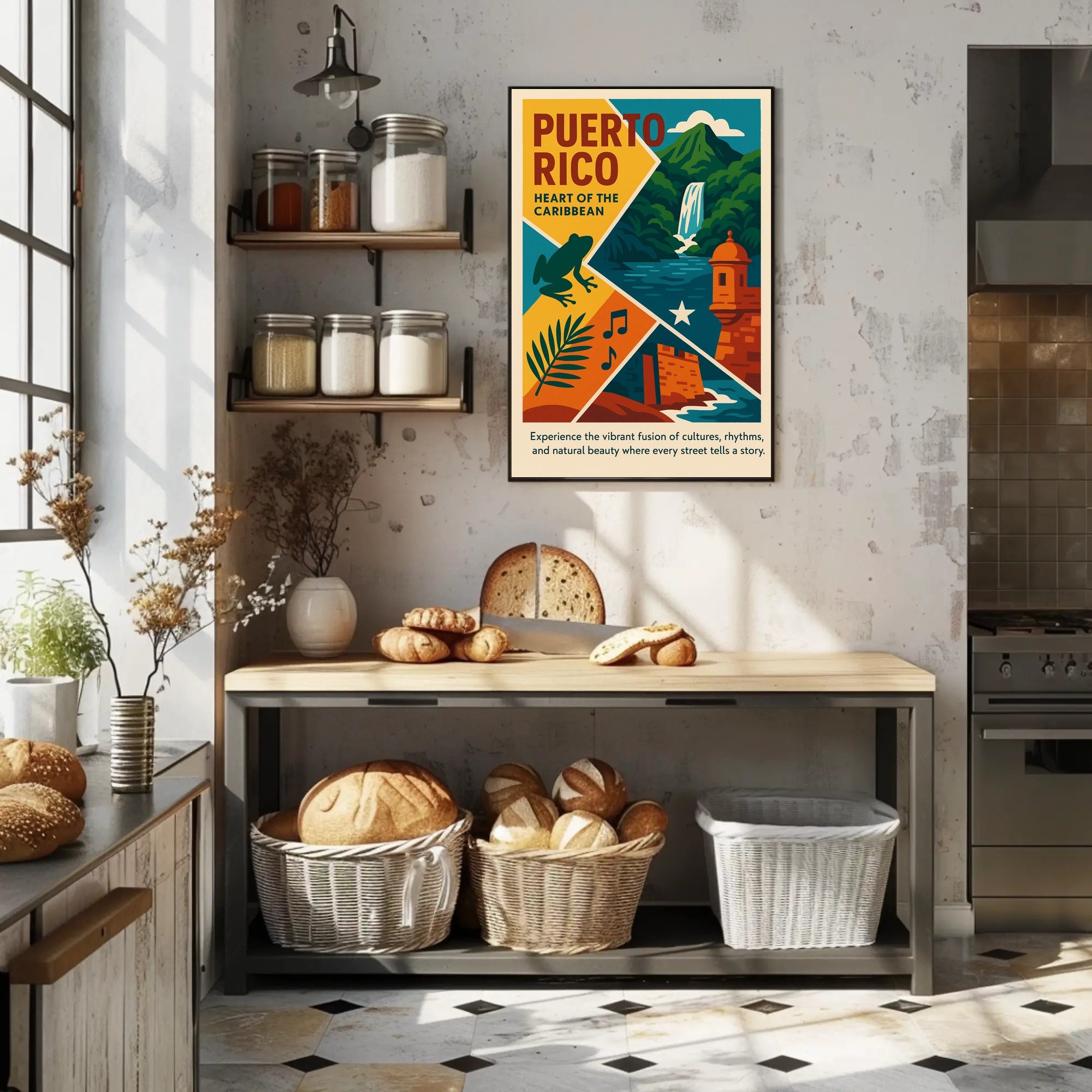 Puerto Rico Heart of the Caribbean Poster PosterGoat