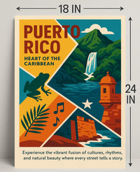 Puerto Rico Heart of the Caribbean Poster PosterGoat