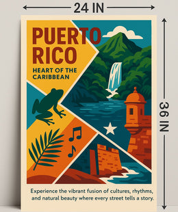 Puerto Rico Heart of the Caribbean Poster PosterGoat