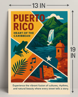Puerto Rico Heart of the Caribbean Poster PosterGoat