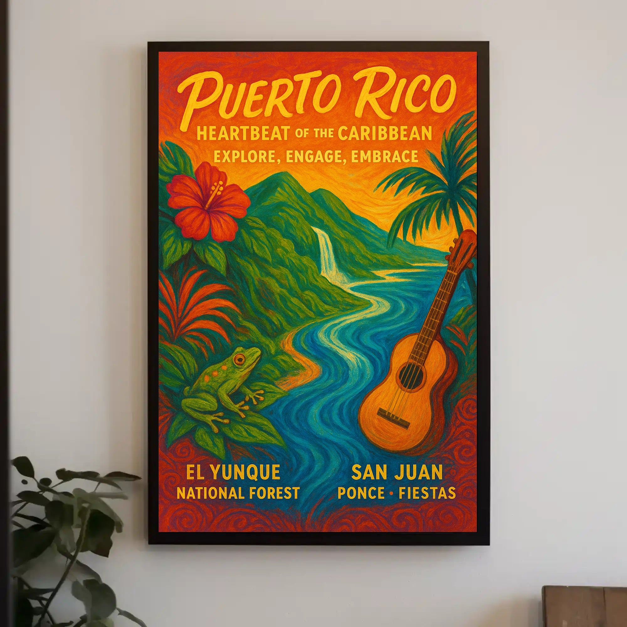 Puerto Rico Heartbeat of the Caribbean Poster PosterGoat