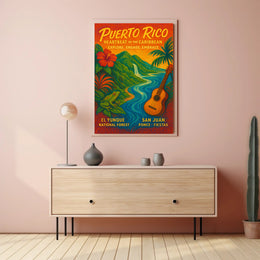 Puerto Rico Heartbeat of the Caribbean Poster PosterGoat