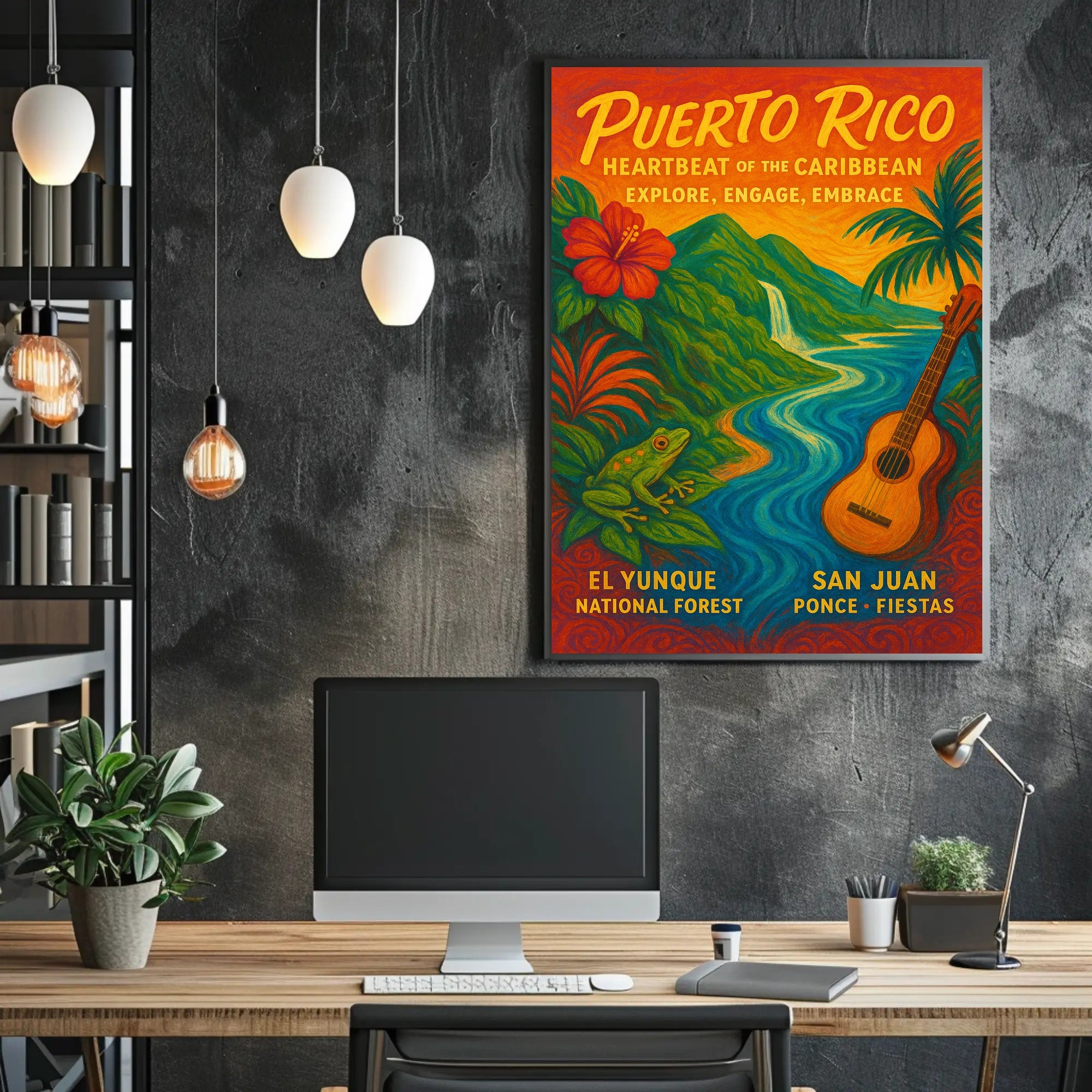 Puerto Rico Heartbeat of the Caribbean Poster PosterGoat