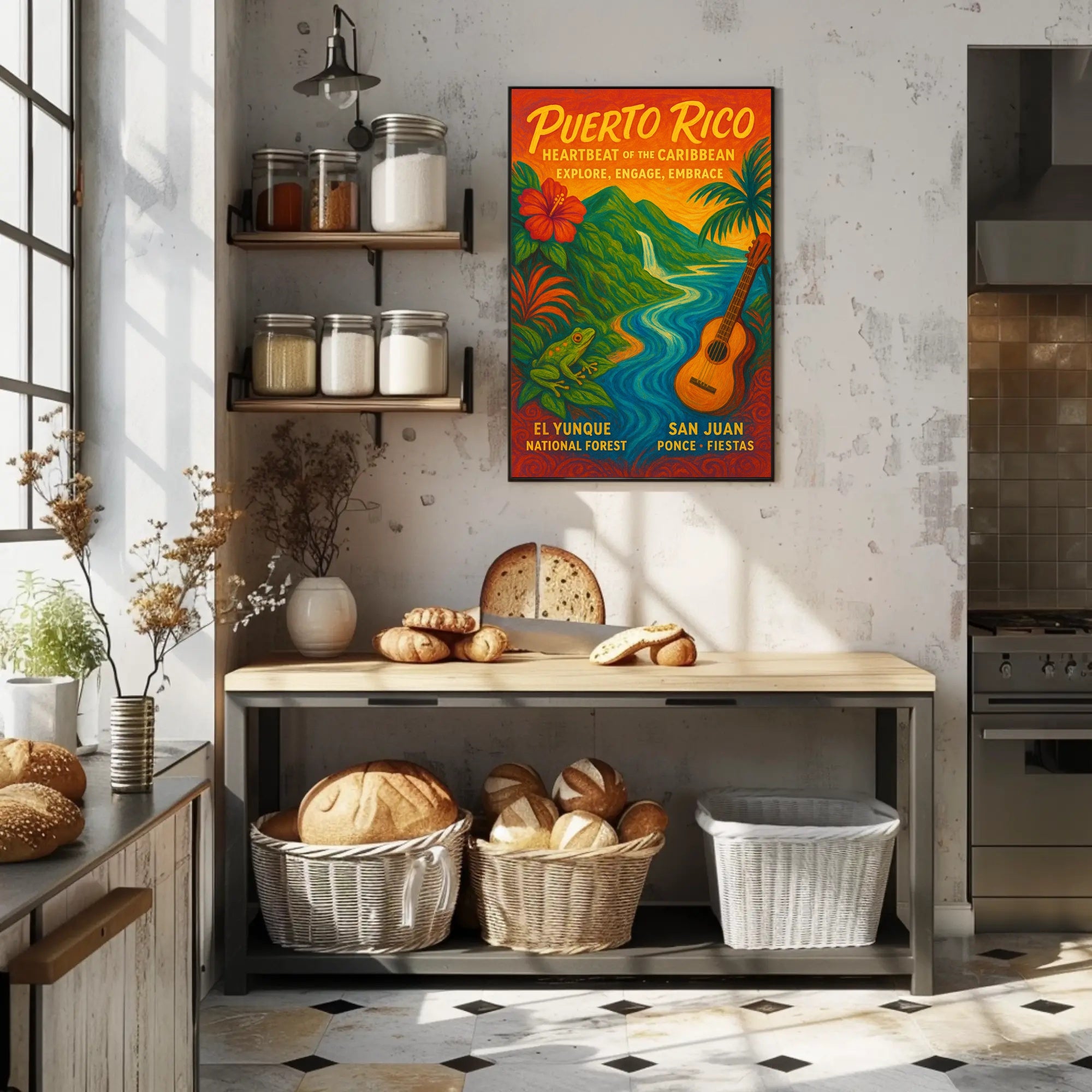Puerto Rico Heartbeat of the Caribbean Poster PosterGoat