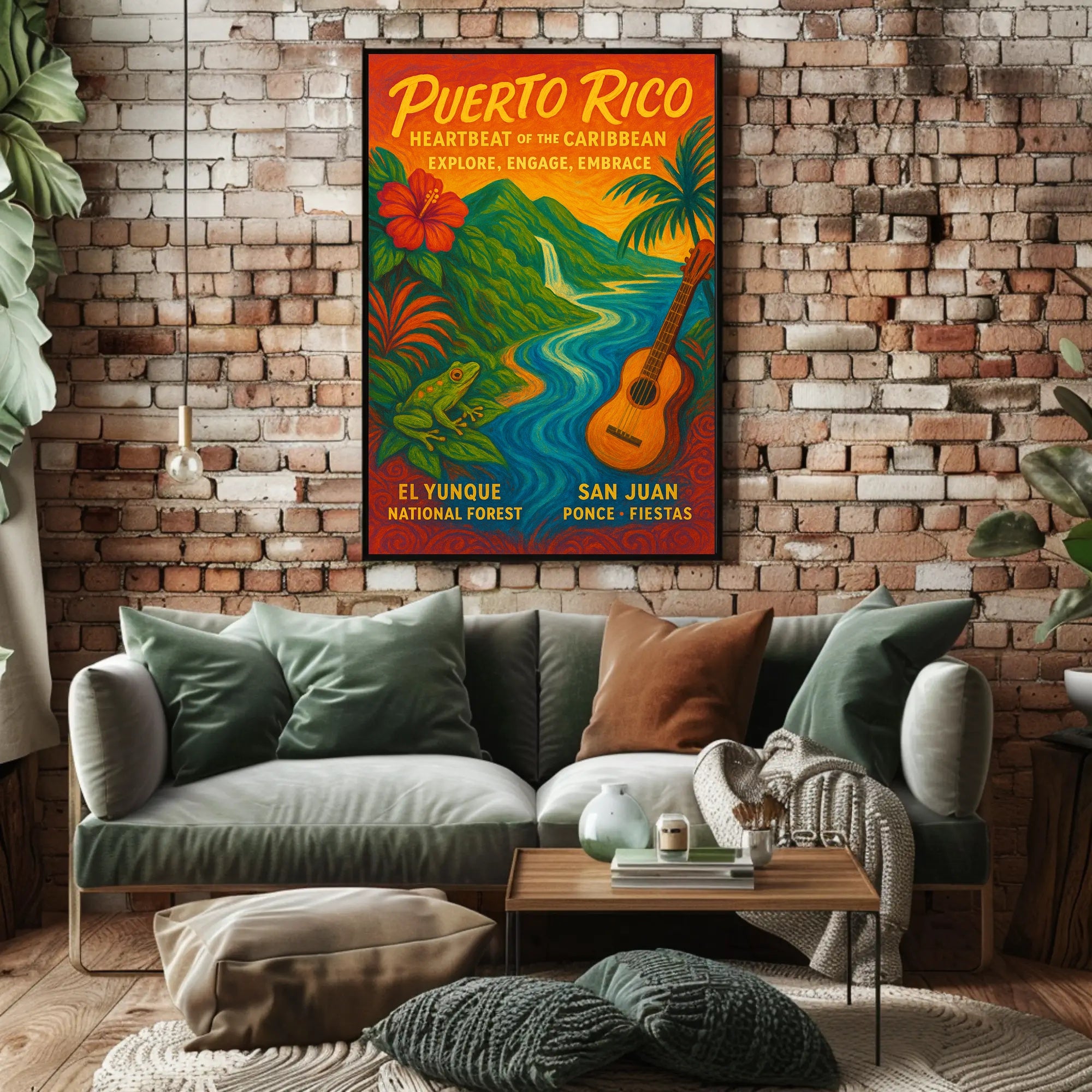Puerto Rico Heartbeat of the Caribbean Poster PosterGoat