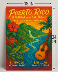 Puerto Rico Heartbeat of the Caribbean Poster PosterGoat