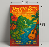 Puerto Rico Heartbeat of the Caribbean Poster PosterGoat