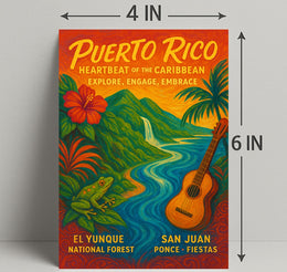 Puerto Rico Heartbeat of the Caribbean Poster PosterGoat